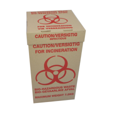 Bio hazard Box, STD Brown W/Logo, 50L With Lid